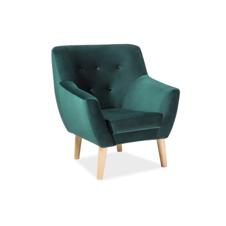 Armchair Nordic 1 Velvet Green Upholstery Bluvel 78 Signal