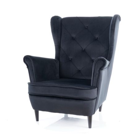 Lady Velvet armchair Black Bluvel 19 Signal