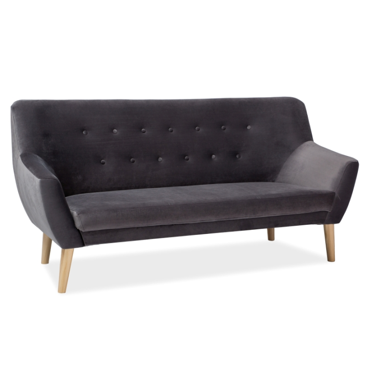 Sofa Nordic 3 Velvet szara tapicerka Bluvel 14 Signal