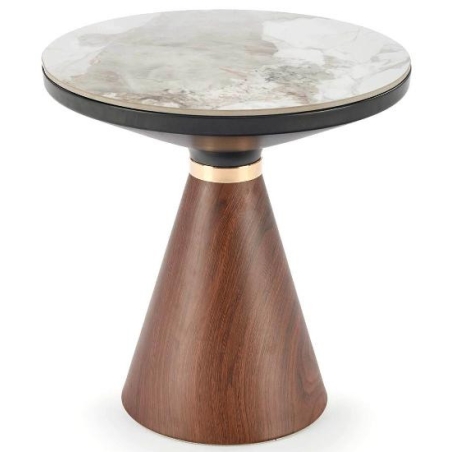 Genesis bench White marble/walnut/gold Halmar