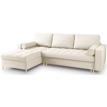 Corner sofa with sleeping function Santo textured fabric Milo Casa