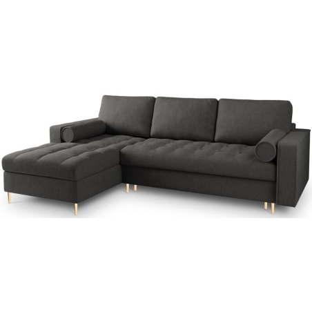 Corner sofa with sleeping function Santo textured fabric Milo Casa