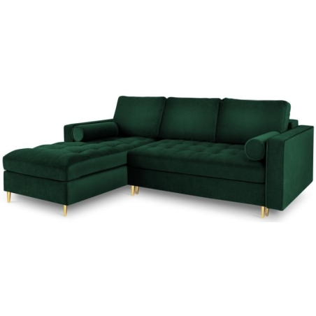 Corner sofa with sleeping function Santo velour fabric Milo Casa