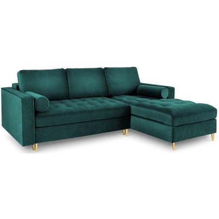Corner sofa with sleeping function Santo velour fabric Milo Casa