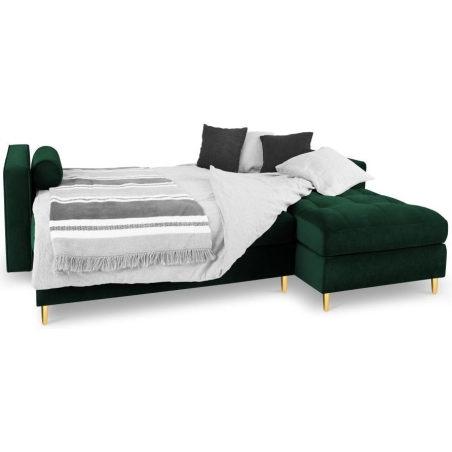 Corner sofa with sleeping function Santo velour fabric Milo Casa