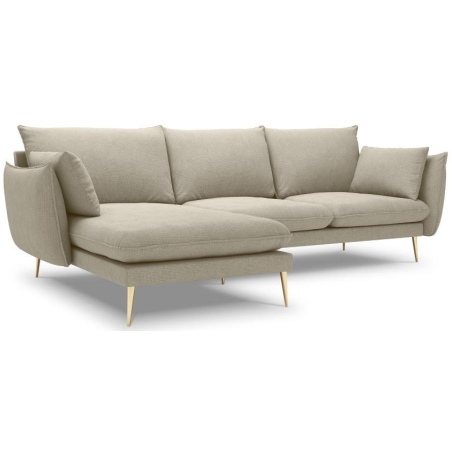 Corner side - Left, colour - shades of beige, Milo Casa structure - Beige Pos08, Colours of the Milo Casa feet - Gold