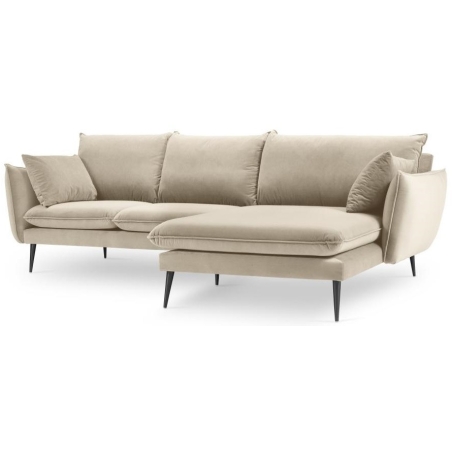 Corner side - Rights, colour - shades of beige, Colours of the Milo Casa feet - Black, Milo Casa colour scheme Velvet - Beige Sol251