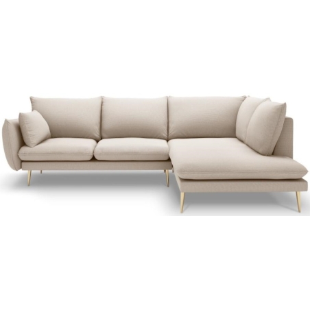 Corner side - Rights, colour - shades of beige, Milo Casa structure - Beige Bjo24, Colours of the Milo Casa feet - Gold