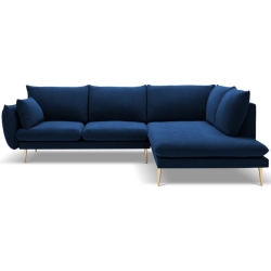 Corner side: Rights Kolor tapicerki: navy blue Colours of the Milo Casa feet: Gold Aksamite: Royal Blue Blu86 