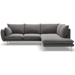 Corner side: Rights Kolor tapicerki: shades of grey Colours of the Milo Casa feet: Gold Aksamite: Light Grey Blu13 