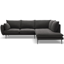 Corner side: Rights Kolor tapicerki: Dark grey Colours of the Milo Casa feet: Black Aksamite: Dark Grey Blu18 