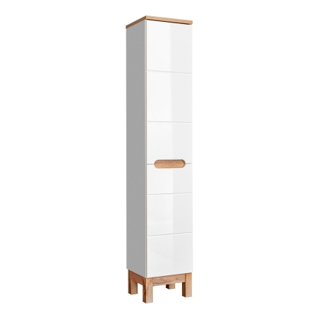 2D bathroom pedestal with laundry basket Bali White COMAD
