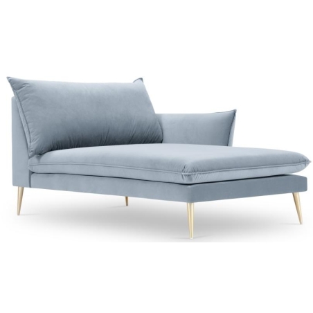 Kolor tapicerki: niebieski i granaty Kolorystyka nóżek Milo Casa: Złote Aksamit: Jasny Niebieski Blu06 