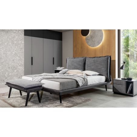 Forli New Elegance grey horizontal bedside table (upholstered furniture)