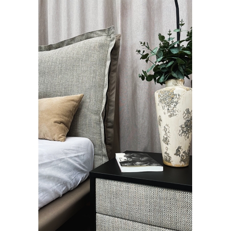 Forli New Elegance black vertical bedside table (upholstered furniture)