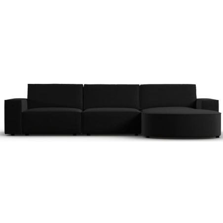 Sofa narożna 4 os. Carlo zaokrąglona w aksamitnej tkaninie Milo Casa