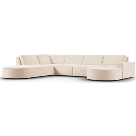 Carlo 368/262 panoramic 5-seater rounded sofa in Milo Casa velvet fabric
