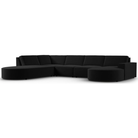 Carlo 368/262 panoramic 5-seater rounded sofa in Milo Casa velvet fabric