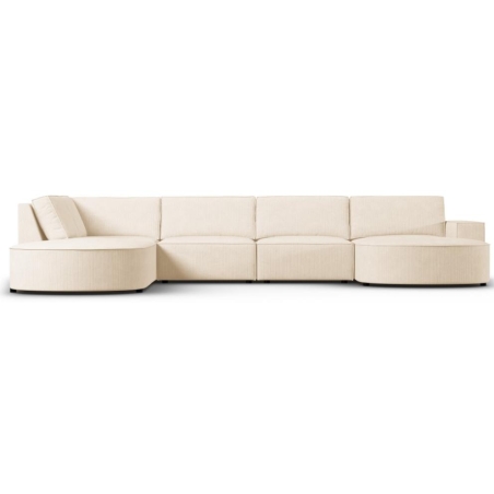 Carlo 368/262 panoramic 5-seater rounded sofa in Milo Casa corduroy fabric