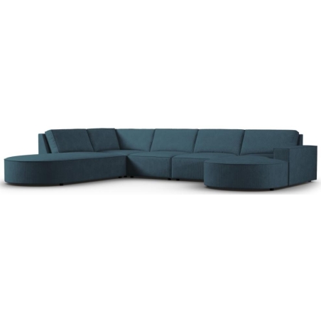 Carlo 368/262 panoramic 5-seater rounded sofa in Milo Casa corduroy fabric