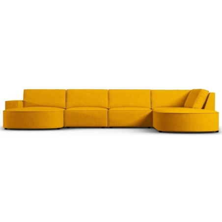 Carlo 368/262 panoramic 5-seater rounded sofa in Milo Casa corduroy fabric