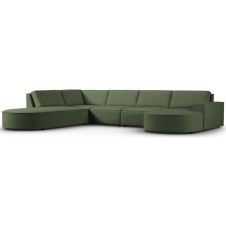 Carlo 368/262 panoramic 5-seater rounded sofa in Milo Casa corduroy fabric
