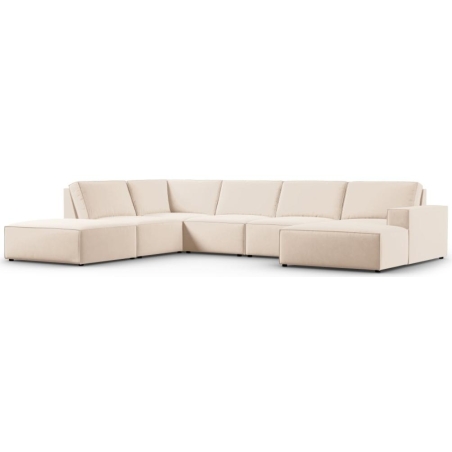 Carlo 7-seater panoramic sofa in velvet fabric by Milo Casa