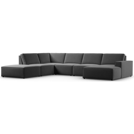 Carlo 7-seater panoramic sofa in velvet fabric by Milo Casa