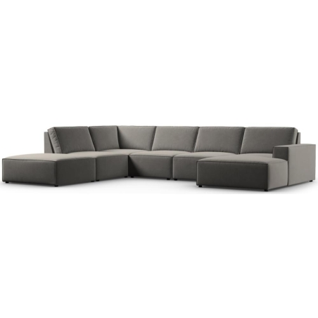 Carlo 7-seater panoramic sofa in velvet fabric by Milo Casa