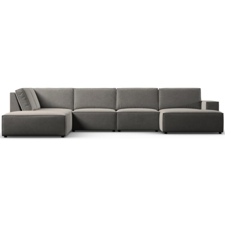 Carlo 7-seater panoramic sofa in velvet fabric by Milo Casa