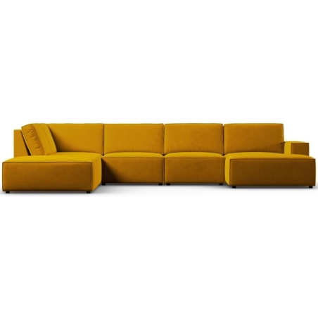 Carlo 7-seater panoramic sofa in velvet fabric by Milo Casa