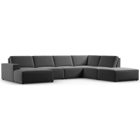 Carlo 7-seater panoramic sofa in velvet fabric by Milo Casa