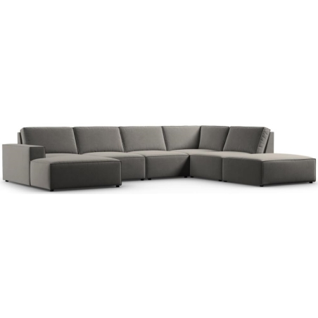 Carlo 7-seater panoramic sofa in velvet fabric by Milo Casa