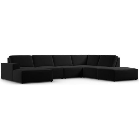 Carlo 7-seater panoramic sofa in velvet fabric by Milo Casa