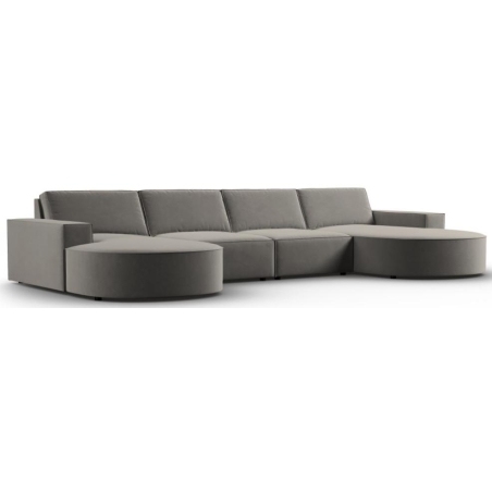 Panoramic sofa 5 seater. Carlo 372/166 rounded in Milo Casa velvet fabric