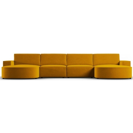 Sofa panoramiczna 5 os. Carlo 372/166 zaokrąglona w aksamitnej tkaninie Milo Casa