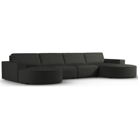 Panoramic sofa 5 seater. Carlo 372/166 rounded in Milo Casa corduroy fabric
