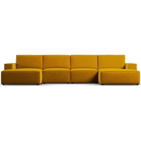 Panoramic corner sofa 5 seater. Carlo 372/166 in velvet fabric Milo Casa