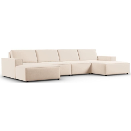 Panoramic corner sofa 5 seater. Carlo 372/166 in velvet fabric Milo Casa