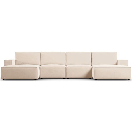 Panoramic corner sofa 5 seater. Carlo 372/166 in velvet fabric Milo Casa