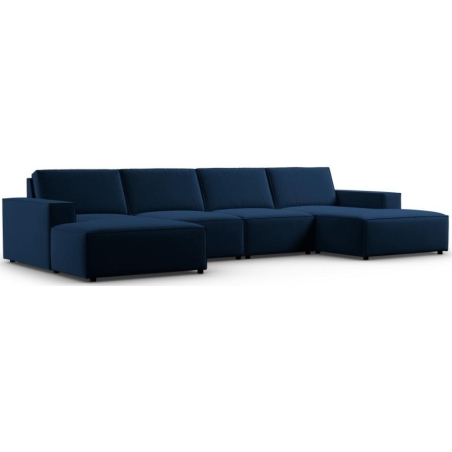 Sofa panoramiczna Carlo 5 os. 372/166 kwadratowa w aksamitnej tkaninie producenta Milo Casa.