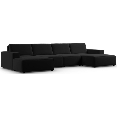 Panoramic corner sofa 5 seater. Carlo 372/166 in velvet fabric Milo Casa