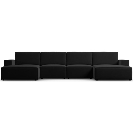 Panoramic corner sofa 5 seater. Carlo 372/166 in velvet fabric Milo Casa