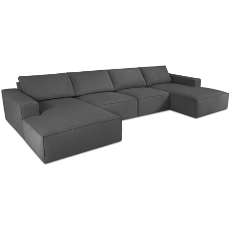 Sofa panoramiczna Carlo 5 os. 372/166 kwadratowa w sztruksowej tkaninie producenta Milo Casa.