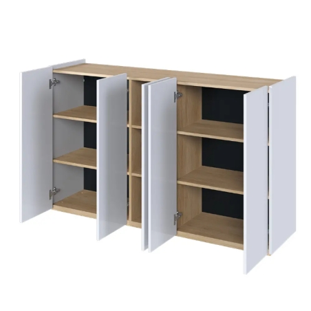 EASY EA-01 white glossy/oak scandi dresser Lenart