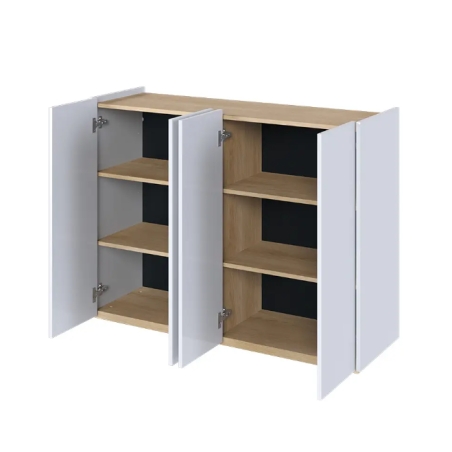 EASY EA-02 white glossy/oak scandi dresser Lenart
