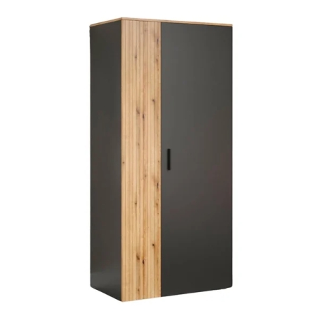 Esteban 90cm wardrobe SZF2D/90 graphite/oak evok BRW