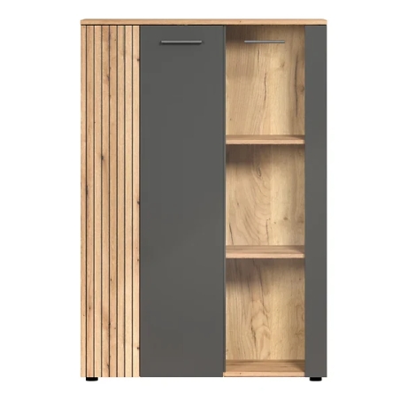 Witryna Esteban 90cm REG1W2D grafit/dąb evok BRW