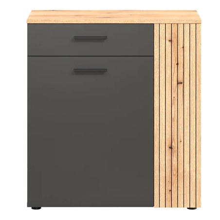 Komoda Esteban 80cm KOM2D1S grafit/dąb evok BRW