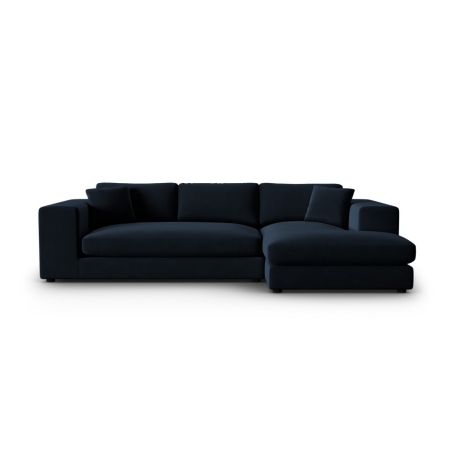 Sofa narożna Tendance aksamit Christian Lacroix prawostronna ciemnoniebieska